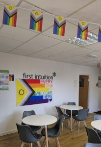 Pride decorations at FI Maidstone