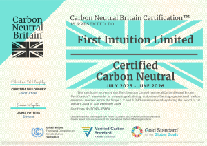 First Intuition is now a certified carbon neutral organisation.
